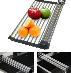 Séchoir Vaisselle Énroulable 44 X 38 cm noir