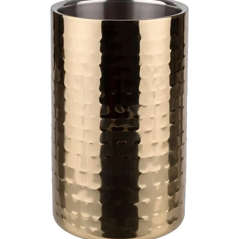Seau à bouteille en inox finition dorée élégante