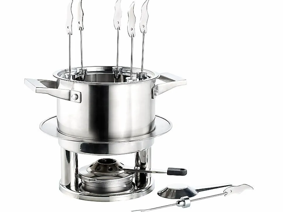 Service à fondue inox 6 personnes avec réchaud