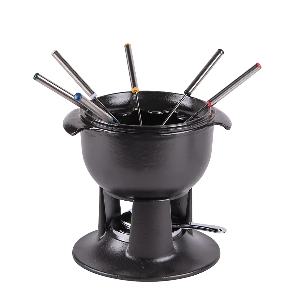 Service à fondue tulipe noir 21 cm