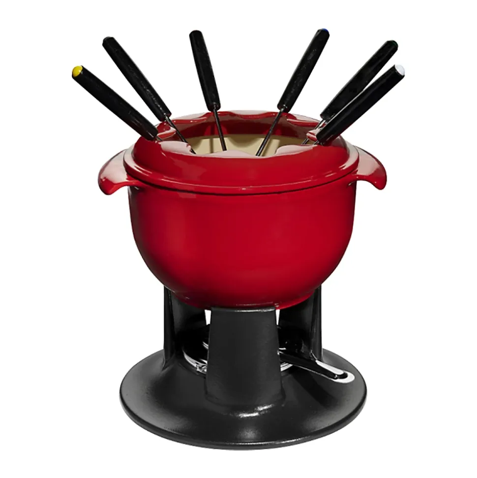 Service à fondue Tulipe rouge 21 cm