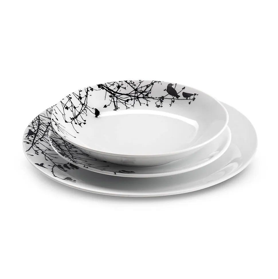 Service 18 pièces Blanc et Noir - Aurore par Médard de Noblat