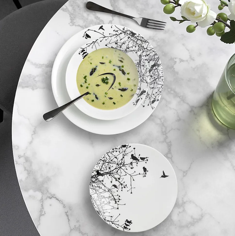 Service 18 pièces Blanc et Noir - Aurore par Médard de Noblat