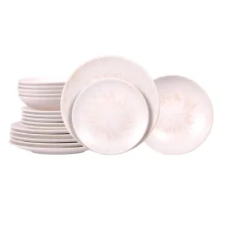Service d'assiettes 18 pièces Onyx crème
