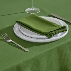 Serviette de table en coton - Lot de 4 - vert foncé - HOMESCAPES - Lavable en machine