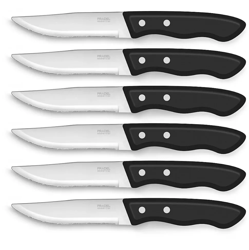 Set 6 couteaux steak XXL Noir - Trappeur par Pradel Essentiel