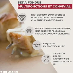 Set à fondue au fromage 2 personnes fonte émaillée Fackelmann