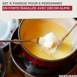 Set à fondue Savoyarde 4 personnes fonte émaillée Fackelmann