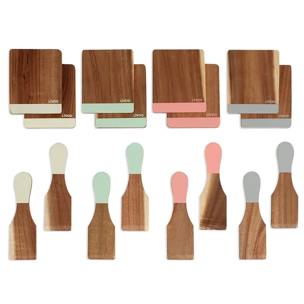 Set 8 spatules + 8 planchettes bois Livoo MEN427