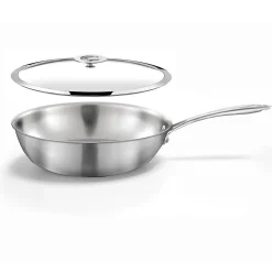 Set 1 wok 28cm inox avec couvercle Inox - Gourmet par Cuisinox