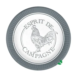 Set de 10 assiettes en carton 23 cm Coq de campagne