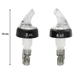 Set de 4 becs verseurs doseurs à alcool à bille 2 cl et 4 cl Fackelmann