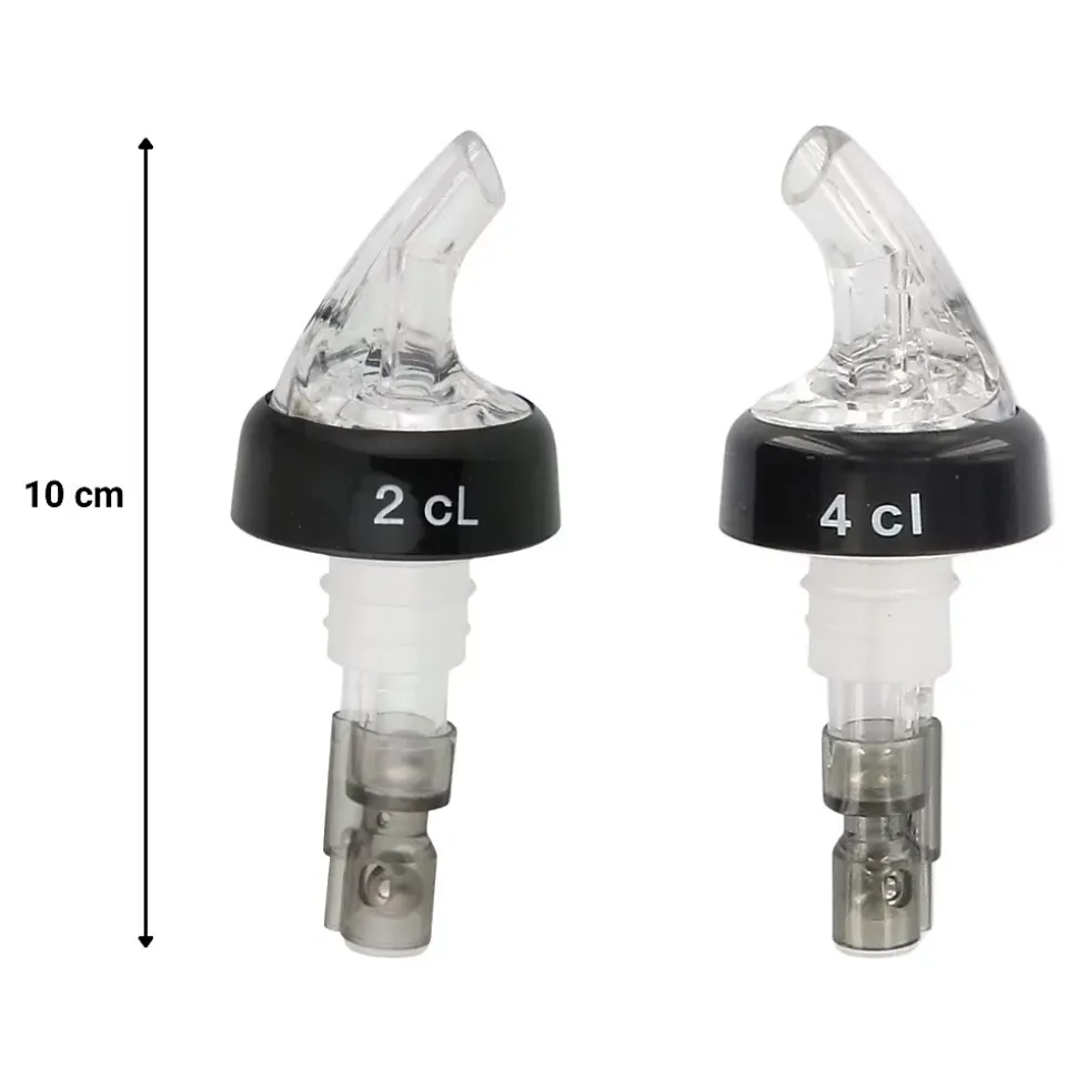 Set de 4 becs verseurs doseurs à alcool à bille 2 cl et 4 cl Fackelmann