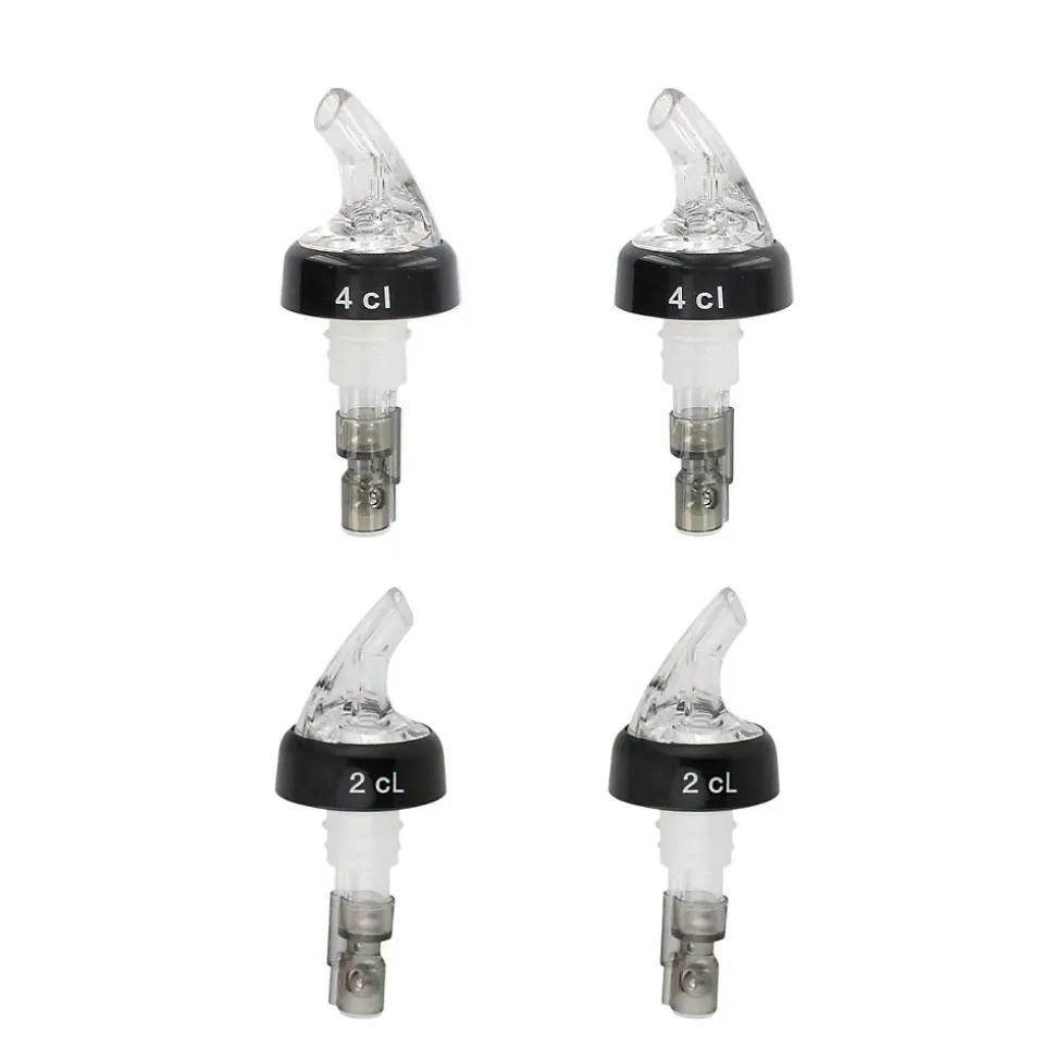 Set de 4 becs verseurs doseurs à alcool à bille 2 cl et 4 cl Fackelmann