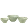 Set de 3 bols en céramique vert 20x20x9 cm