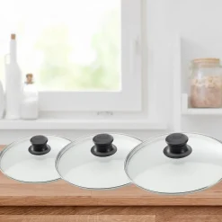Set de 3 couvercles de cuisson en verre 20 cm 24 cm et 28 cm Elo