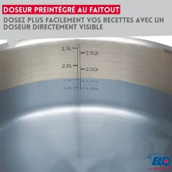 Set de 3 faitouts en inox 16 cm 20 cm et 26 cm Elo Citrin