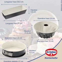 Set de 3 moules à pâtisserie Dr Oetker Back-Trend
