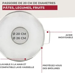 Set de 2 passoires inox 20 cm et 26 cm Fackelmann