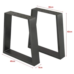 Set de 2 peids de table Marstal trapézoïdaux en acier hauteur 42 cm en.casa