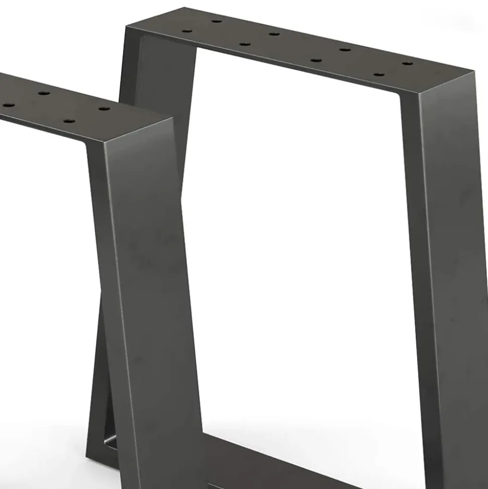 Set de 2 peids de table Marstal trapézoïdaux en acier hauteur 42 cm en.casa