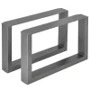 Set de 2 pieds de meuble Makers rectangulaires pour table basse gris acier 64 x 40 cm en.casa