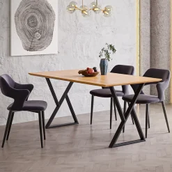 Set de 2 pieds de table Karvia acier 72 x 55 x 7 cm noir en.casa