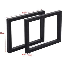 Set de 2 pieds de table Lunderskov rectangulaires en acier 35 x 50 cm en.casa