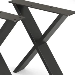 Set de 2 pieds de table Maribo forme X en acier 72 x 55 x 6 cm en.casa