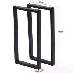 Set de 2 pieds de table Moldrup rectangulaires en acier 56 x 27 cm en.casa