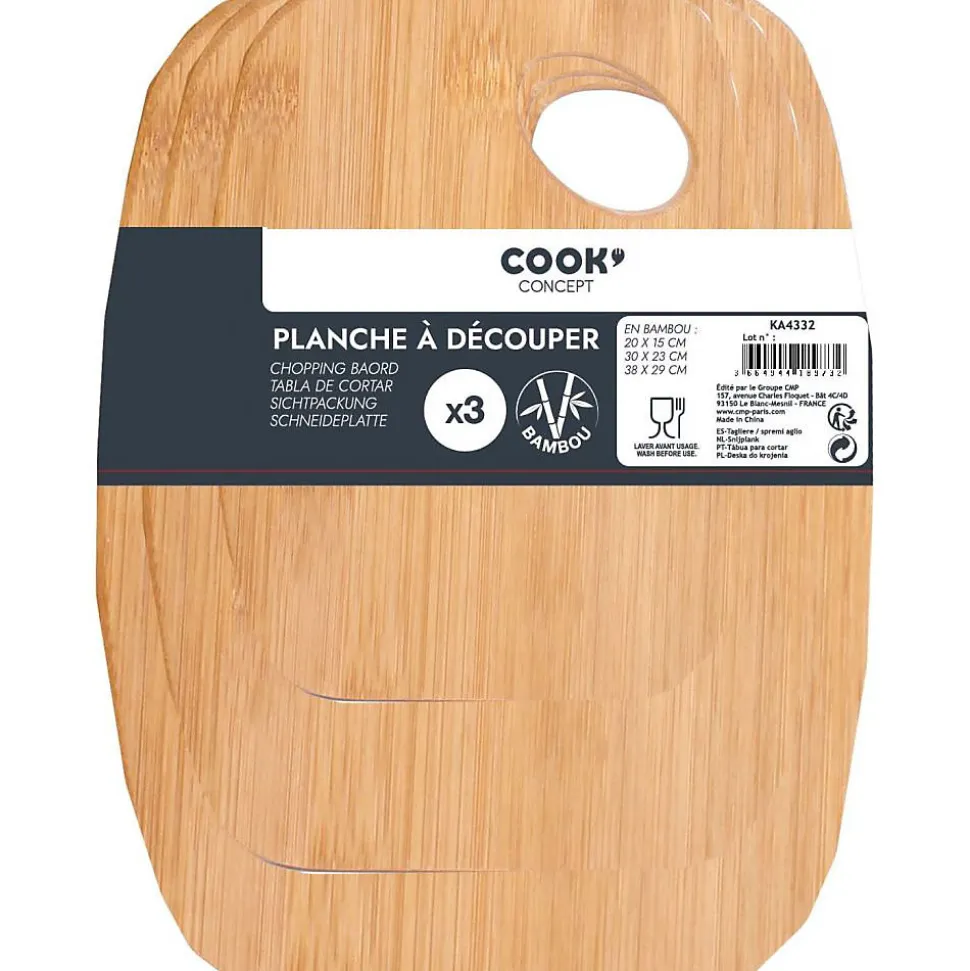 Set de 3 planches à découper en bambou