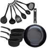 Set de 1 poêle 30 cm, 3 casseroles antiadhésives céramique 16, 18 et 20 cm et 6 ustensiles Fackelmann Brandao