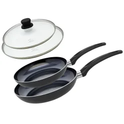 Set de 2 Poêles 20 et 24 cm céramique sans PFAS et 2 couvercles Elo Prima Cucina