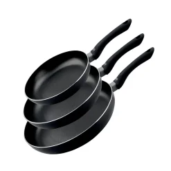 Set de 3 poêles à frire 20 cm 24 cm et 28 cm fond en nid d'abeille et doseur d'huile Elo Smart Life