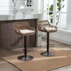 Set de 2 tabourets de bar modernes avec hauteur réglable et repose pieds Pour cuisine salle à manger Beige