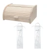 Set de 3 ustensiles pour le pain avec Huche à pain en bois pain et 2 Sacs de conservation en coton Fackelmann Boissellerie