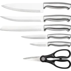 Set de couteaux avec support 7 pièces blanc Classbach C-MBS4018-Blanc