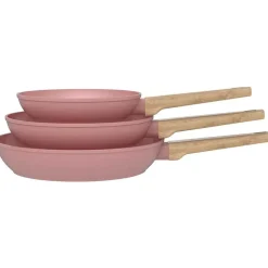 Set de poêles Arthur Martin AM5388 20/24/28 cm Rose céramique