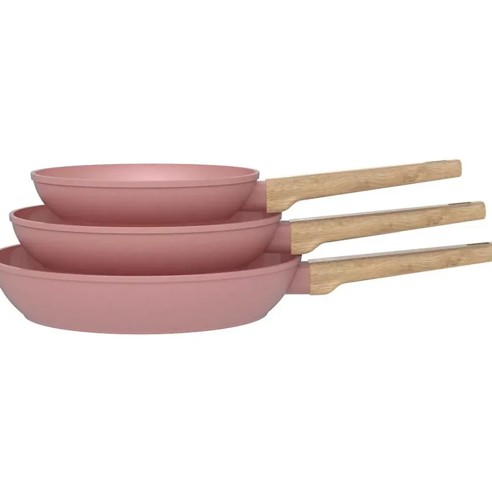 Set de poêles Arthur Martin AM5388 20/24/28 cm Rose céramique