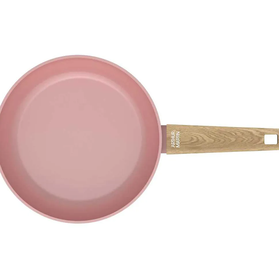Set de poêles Arthur Martin AM5388 20/24/28 cm Rose céramique