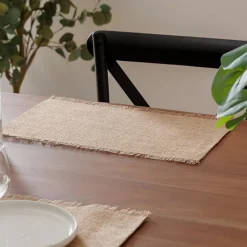 Set de table à franges (45x30 cm - Beige)