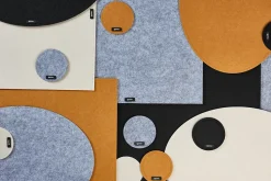 Set de table ovale - 6 pièces - Feutre recyclé gris