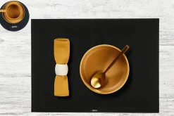 Set de table rectangulaire - 6 pièces - Feutre recyclé noir