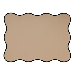 Set de table rectangulaire unis et bords ondulés (33x45 cm - Noir)