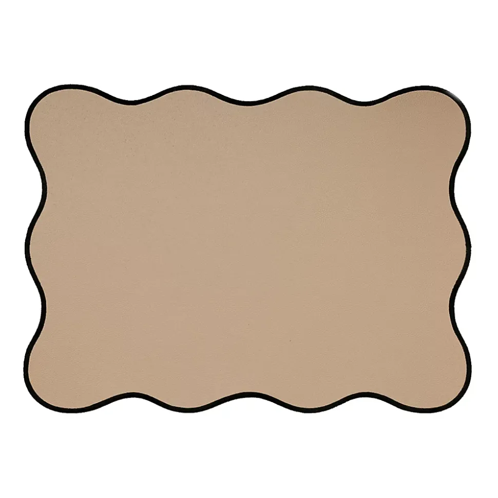 Set de table rectangulaire unis et bords ondulés (33x45 cm - Noir)