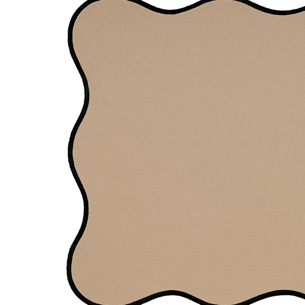 Set de table rectangulaire unis et bords ondulés (33x45 cm - Noir)