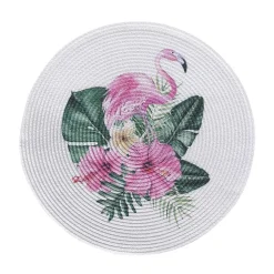 Set de table rond ambiance Flamingo