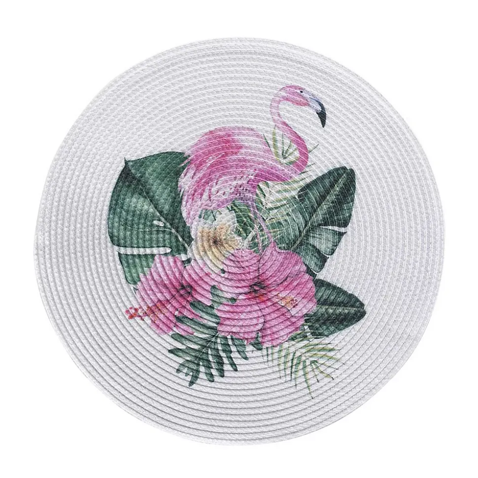 Set de table rond ambiance Flamingo