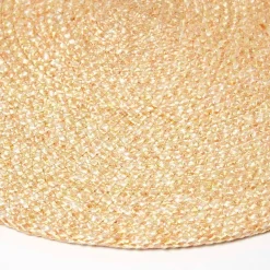 Set de table rond tressé or, lot de 4 - HOMESCAPES