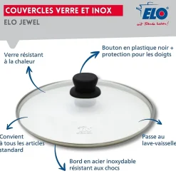 Set Poêle 28 cm céramique sans PFAS et couvercle Elo Prima Cucina